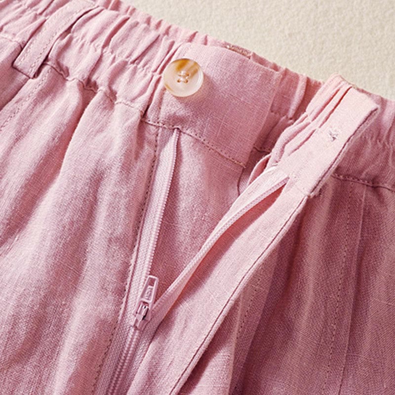 Pantalones de verano con botones y cremallera hasta el tobillo para mujer con bolsillos y Buddha Stones - image 10