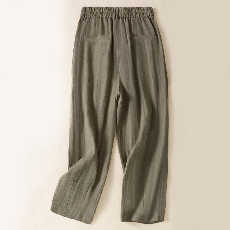 Pantalones de verano con botones y cremallera hasta el tobillo para mujer con bolsillos y Buddha Stones - image 22