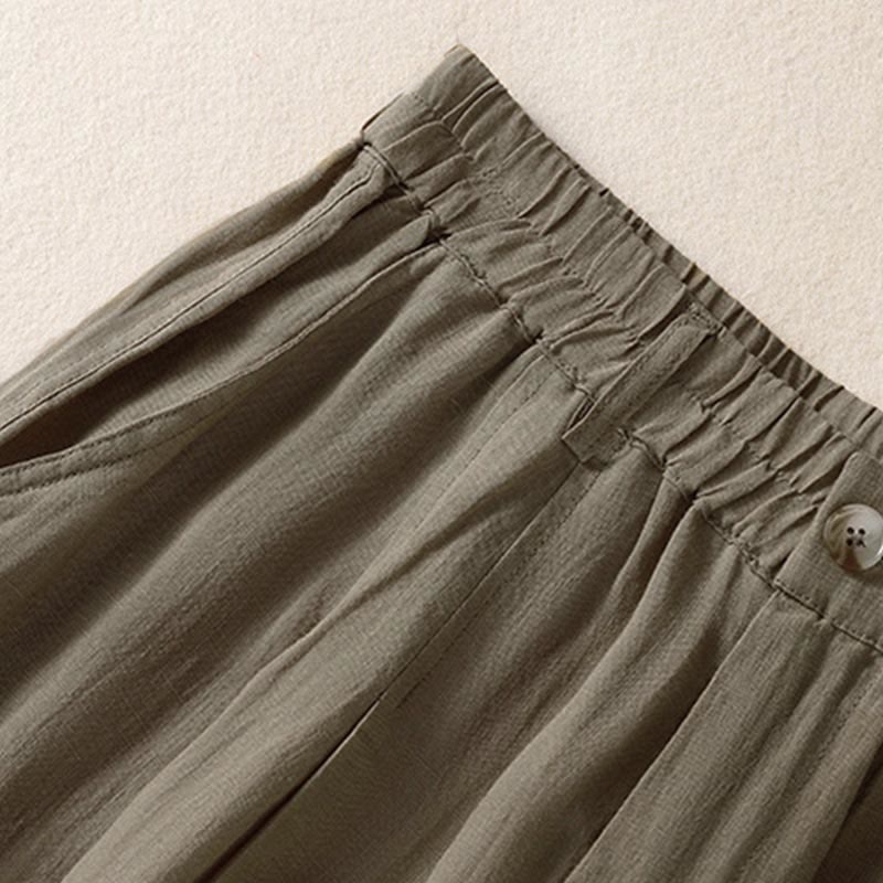 Pantalones de verano con botones y cremallera hasta el tobillo para mujer con bolsillos y Buddha Stones - image 25