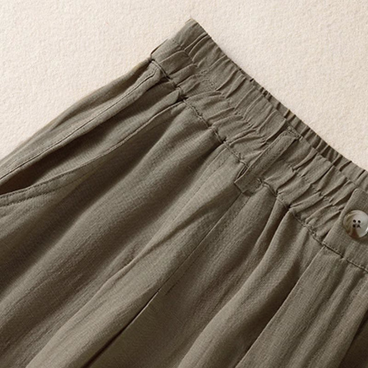 Pantalones de verano con botones y cremallera hasta el tobillo para mujer con bolsillos y Buddha Stones - image 25