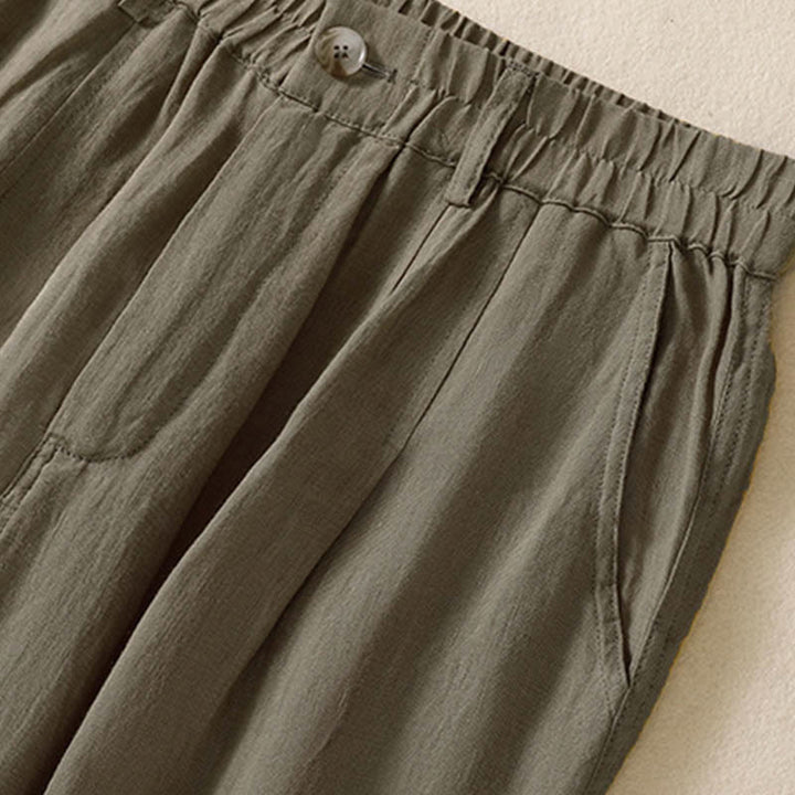 Pantalones de verano con botones y cremallera hasta el tobillo para mujer con bolsillos y Buddha Stones - image 24