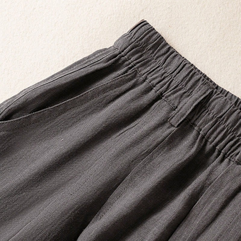 Pantalones de verano con botones y cremallera hasta el tobillo para mujer con bolsillos y Buddha Stones - image 28