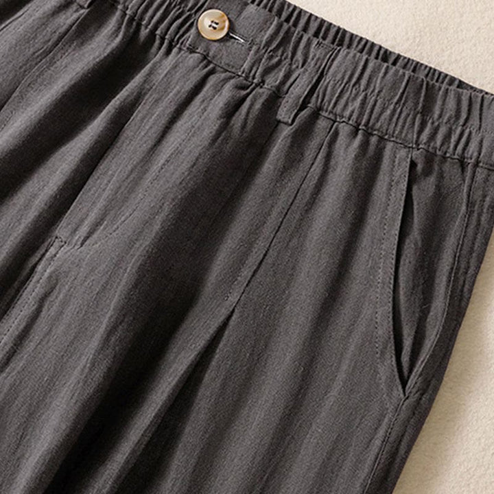 Pantalones de verano con botones y cremallera hasta el tobillo para mujer con bolsillos y Buddha Stones - image 30