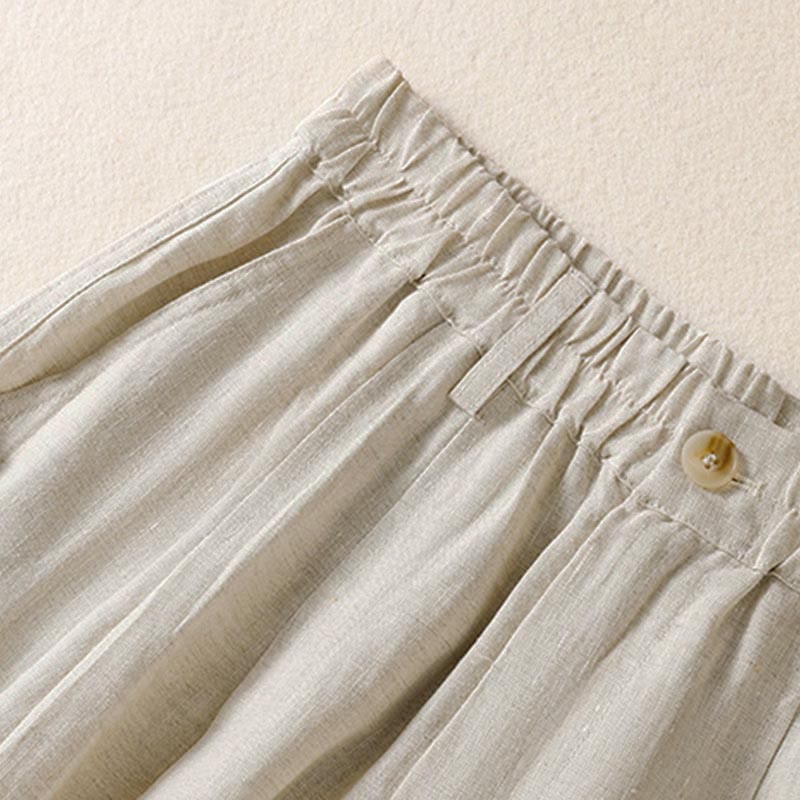 Pantalones de verano con botones y cremallera hasta el tobillo para mujer con bolsillos y Buddha Stones - image 36