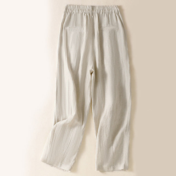 Pantalones de verano con botones y cremallera hasta el tobillo para mujer con bolsillos y Buddha Stones - image 34