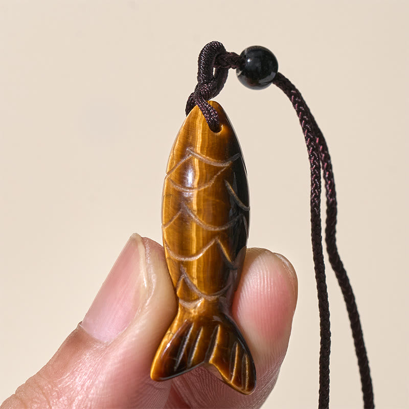 Collar con colgante de Buddha Stones tallada con pez koi, cristal rosa, ágata india, amatista, calidez y prosperidad. - image 30
