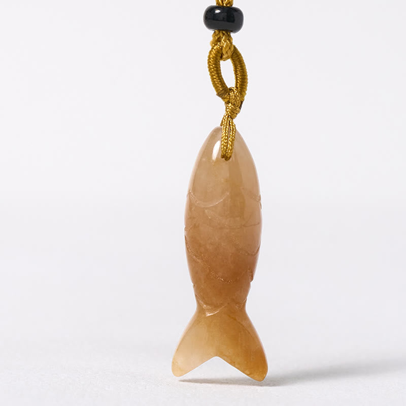 Collar con colgante de Buddha Stones tallada con pez koi, cristal rosa, ágata india, amatista, calidez y prosperidad. - image 18