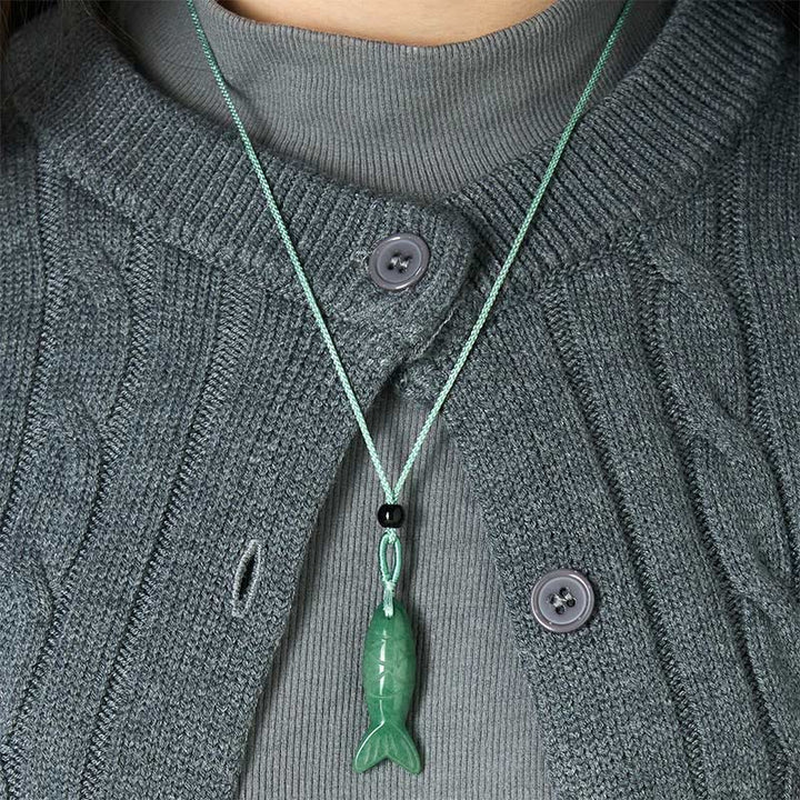 Collar con colgante de Buddha Stones tallada con pez koi, cristal rosa, ágata india, amatista, calidez y prosperidad. - image 46