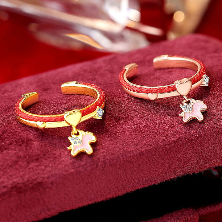 Anillo abierto de la suerte con hilo rojo de Buddha Stones en plata de ley 925 - image 2