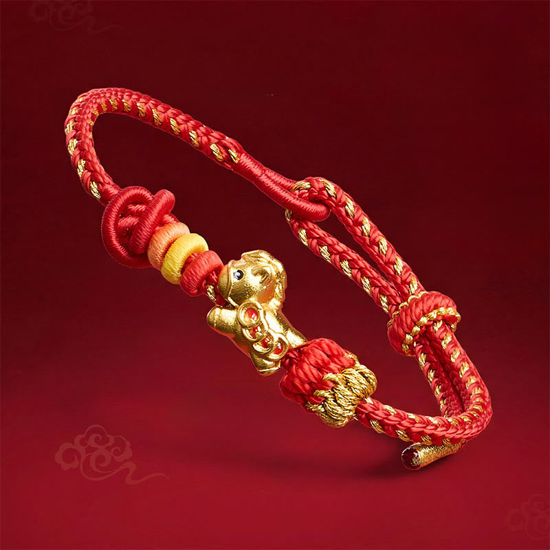 Pulsera de hilo rojo de concentración del Año del Caballo con Buddha Stones - Caballo de hilo rojo (circunferencia de la muñeca: 14-23 cm) - image 0