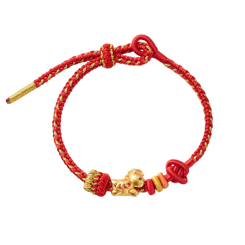 Pulsera de hilo rojo de concentración del Año del Caballo con Buddha Stones - image 3