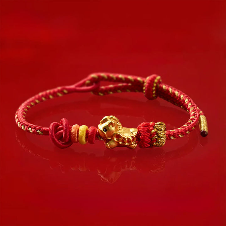 Pulsera de hilo rojo de concentración del Año del Caballo con Buddha Stones - image 1
