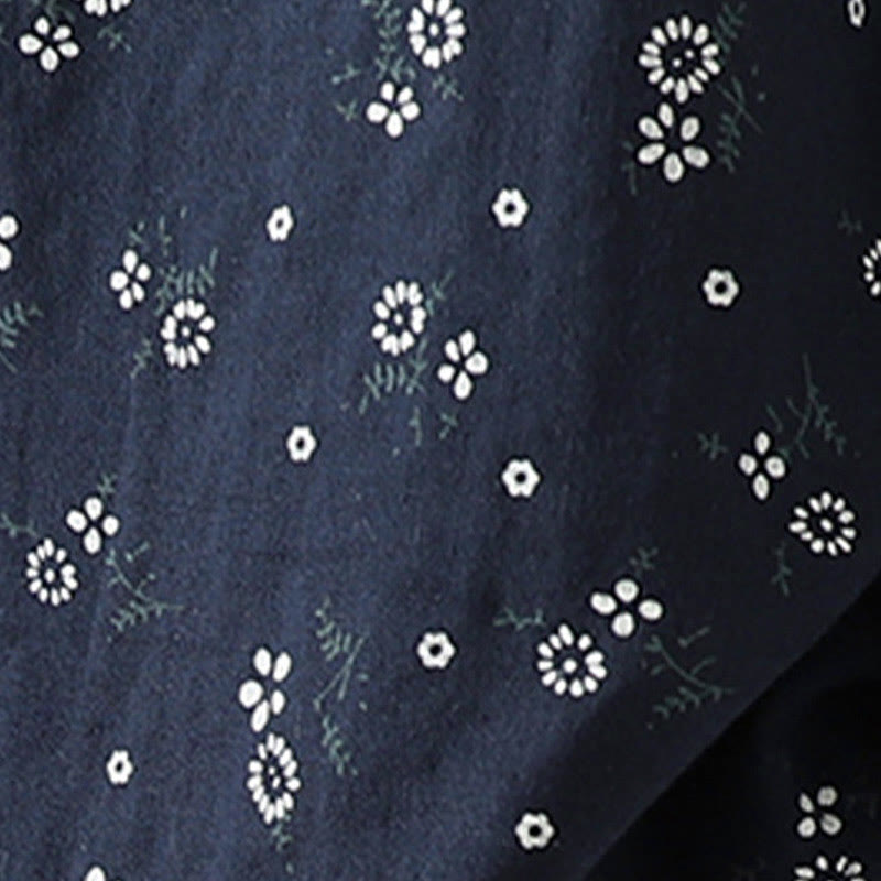 Camisa de algodón de manga larga para mujer con estampado floral pequeño de Buddha Stones otoñales. - image 10