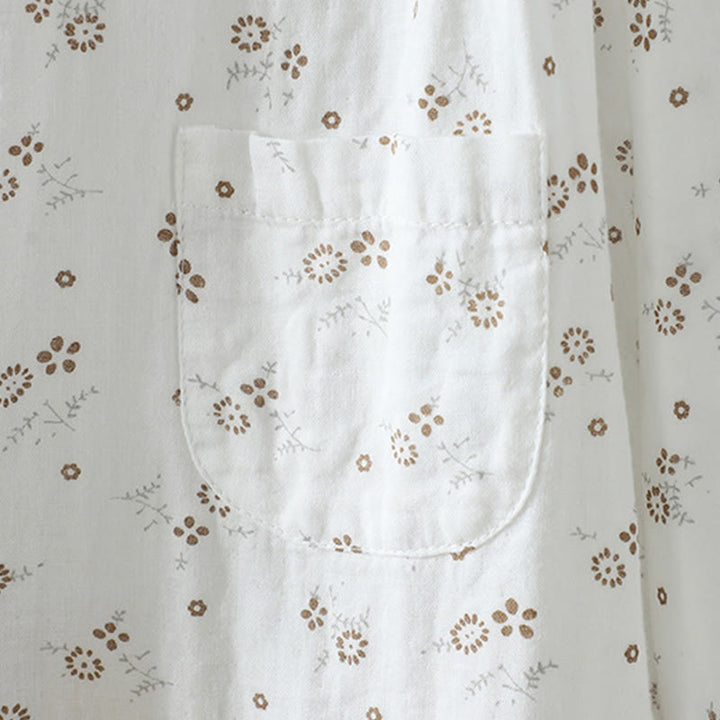 Camisa de algodón de manga larga para mujer con estampado floral pequeño de Buddha Stones otoñales. - image 13