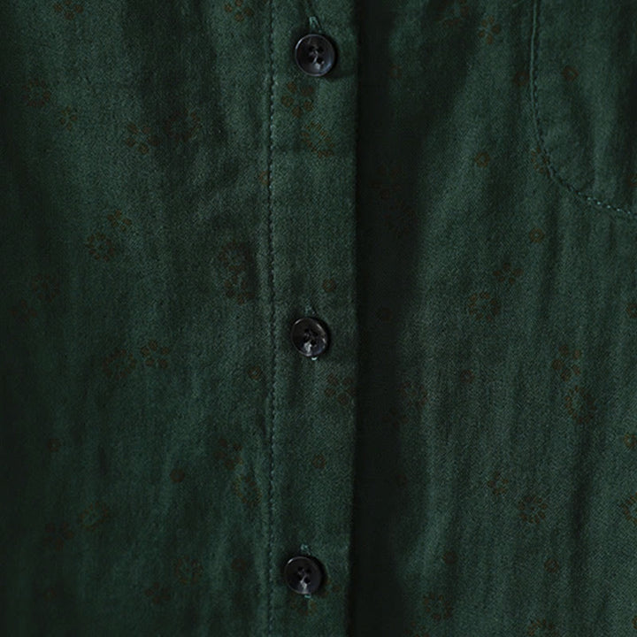 Camisa de algodón de manga larga para mujer con estampado floral pequeño de Buddha Stones otoñales. - image 20