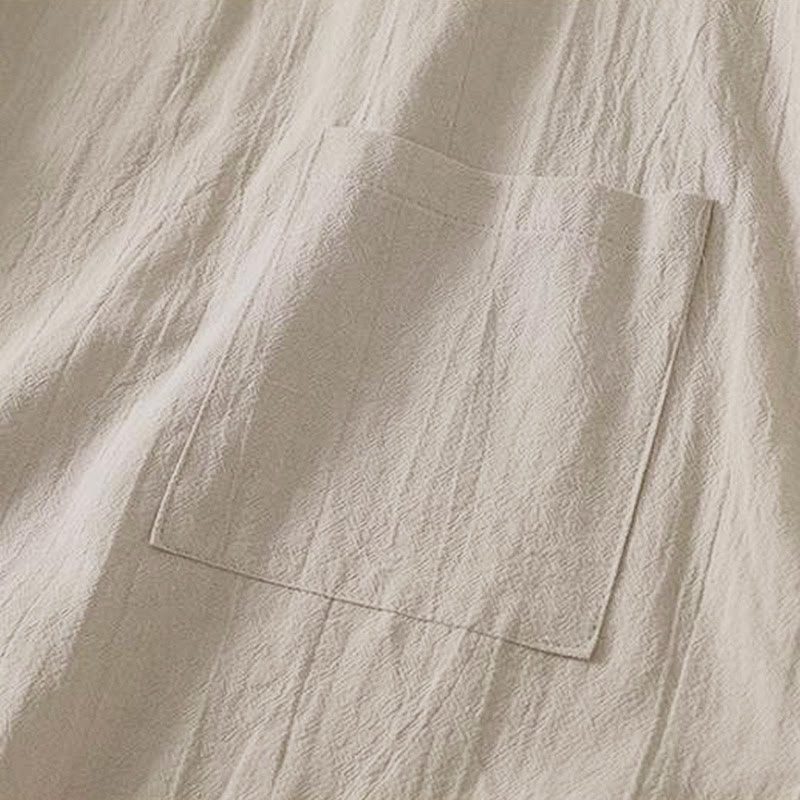 Camisa de algodón de manga larga para mujer con diseño de tres botones en la espalda y cuello redondo con estampado de Buddha Stones Fall - image 4