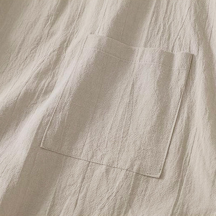 Camisa de algodón de manga larga para mujer con diseño de tres botones en la espalda y cuello redondo con estampado de Buddha Stones Fall - image 4