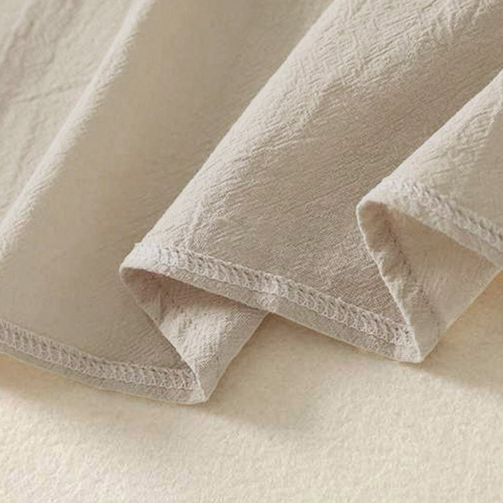 Camisa de algodón de manga larga para mujer con diseño de tres botones en la espalda y cuello redondo con estampado de Buddha Stones Fall - image 8