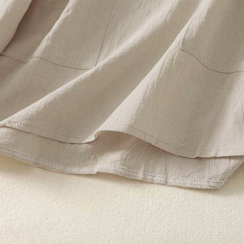 Camisa de algodón de manga larga para mujer con diseño de tres botones en la espalda y cuello redondo con estampado de Buddha Stones Fall - image 7