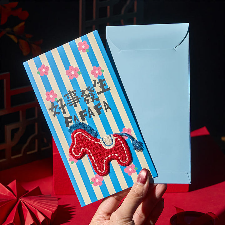 Buddha Stones, Año del Caballo 2026, Bordado de Año Nuevo, Bendiciones de la Suerte, 6 sobres rojos chinos - image 16