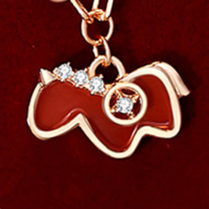 Collar con colgante de confianza de plata de ley 925 con Buddha Stones y ágata roja del Año del Caballo - image 8