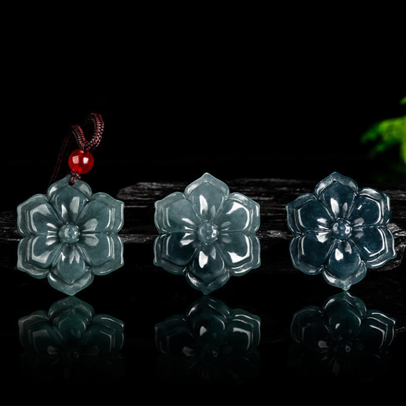 Buddha Stones Colgantes de jade con flor de durazno para la prosperidad - image 8