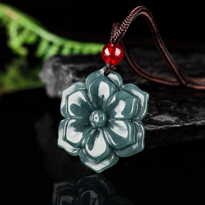 Buddha Stones Colgantes de jade con flor de durazno para la prosperidad - image 2
