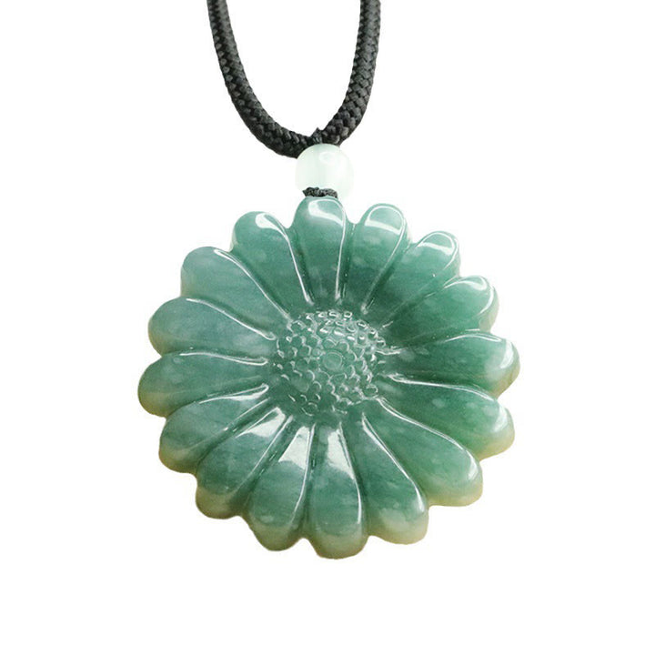 Buddha Stones Colgante de jade y girasol con forma de collar de abundancia - image 7