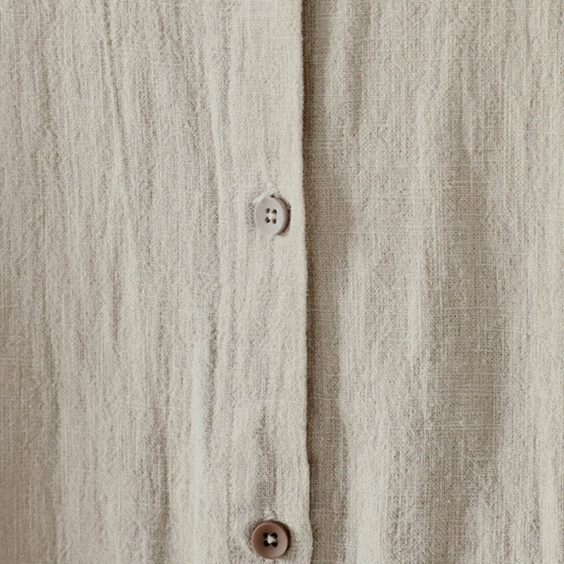 Buddha Stones Camisa de algodón de manga larga para mujer, color liso, cuello redondo, botones coloridos, diseño de otoño - image 11