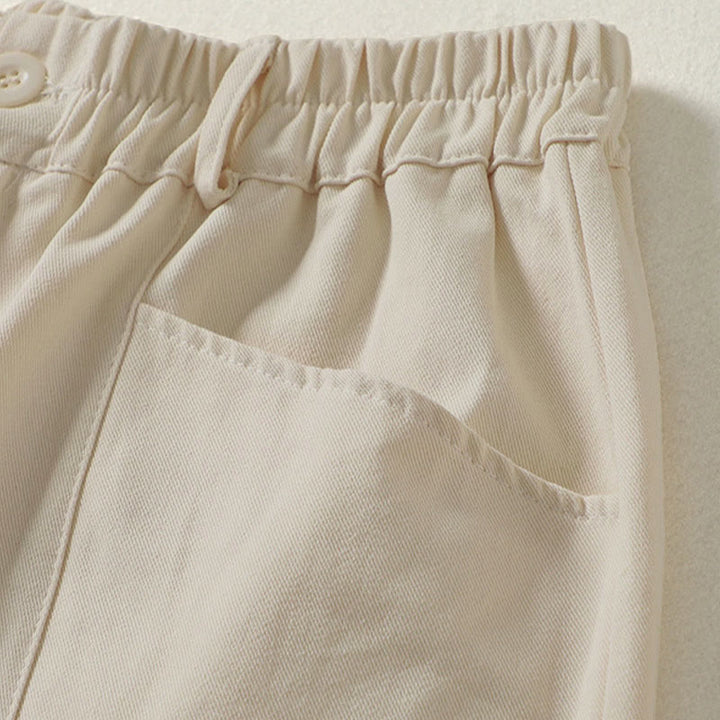 Buddha Stones Pantalones harén de algodón para mujer, hasta el tobillo, con diseño de botones y cremallera, con bolsillos y líneas sencillas de otoño - image 3