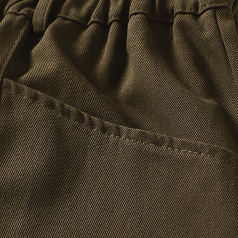 Buddha Stones Pantalones harén de algodón para mujer, hasta el tobillo, con diseño de botones y cremallera, con bolsillos y líneas sencillas de otoño - image 9