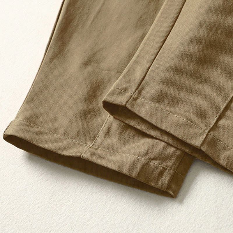 Buddha Stones Pantalones harén de algodón para mujer, hasta el tobillo, con diseño de botones y cremallera, con bolsillos y líneas sencillas de otoño - image 15