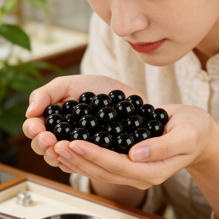 Buddha Stones Pulsera de fuerza de obsidiana negra del Año del Caballo - image 10
