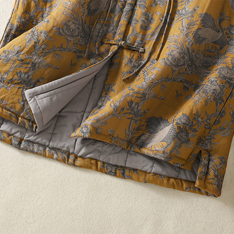 Buddha Stones Chaleco sin mangas de algodón para mujer con estampado de ranas, flores y ramas de grulla - image 10