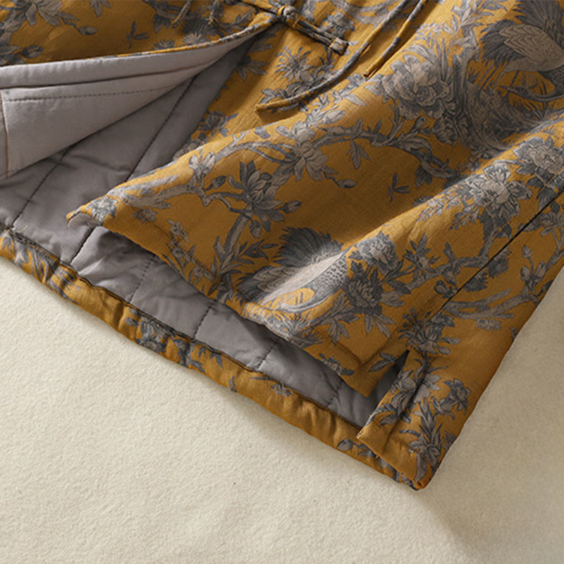 Buddha Stones Chaleco sin mangas de algodón para mujer con estampado de ranas, flores y ramas de grulla - image 11