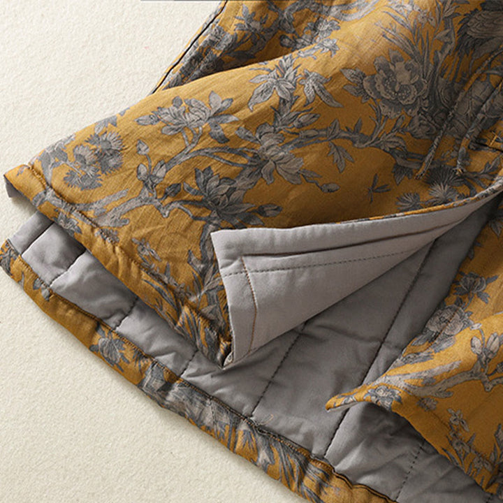 Buddha Stones Chaleco sin mangas de algodón para mujer con estampado de ranas, flores y ramas de grulla - image 9