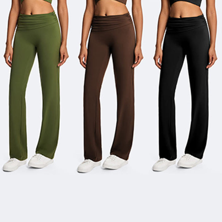 Buddha Stones Top corto liso con cuello halter, espalda descubierta, sin mangas, pantalones de pierna recta para deportes, fitness y yoga. - image 30