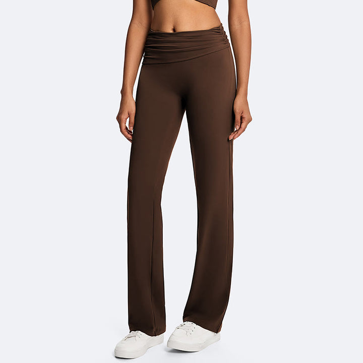 Buddha Stones Top corto liso con cuello halter, espalda descubierta, sin mangas, pantalones de pierna recta para deportes, fitness y yoga. - image 4