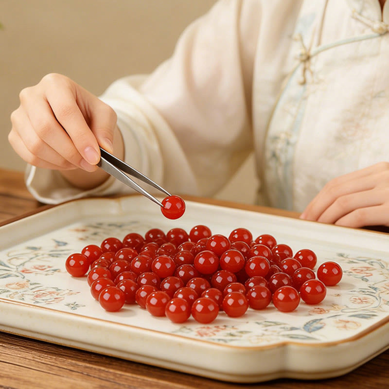 Buddha Stones Pulsera de éxito de ágata roja del sur del Año del Caballo - image 9