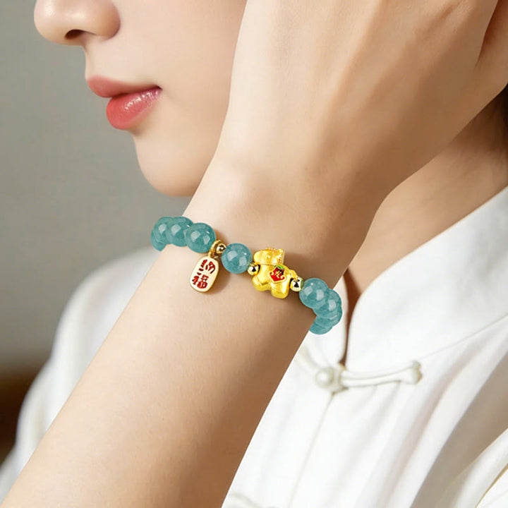 Buddha Stones Pulsera de Jade para la Prosperidad y la Abundancia del Año del Caballo - image 3