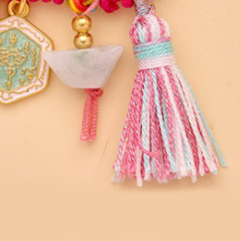 Buddha Stones Broche de la suerte con hebilla de la paz y mango Ruyi del Año del Caballo Fu - image 12