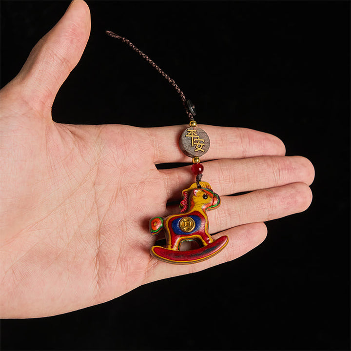 Buddha Stones, año del caballo, arcoíris, eucalipto, hoja pequeña, sándalo rojo, madera de tilo, ébano tallado. - image 5