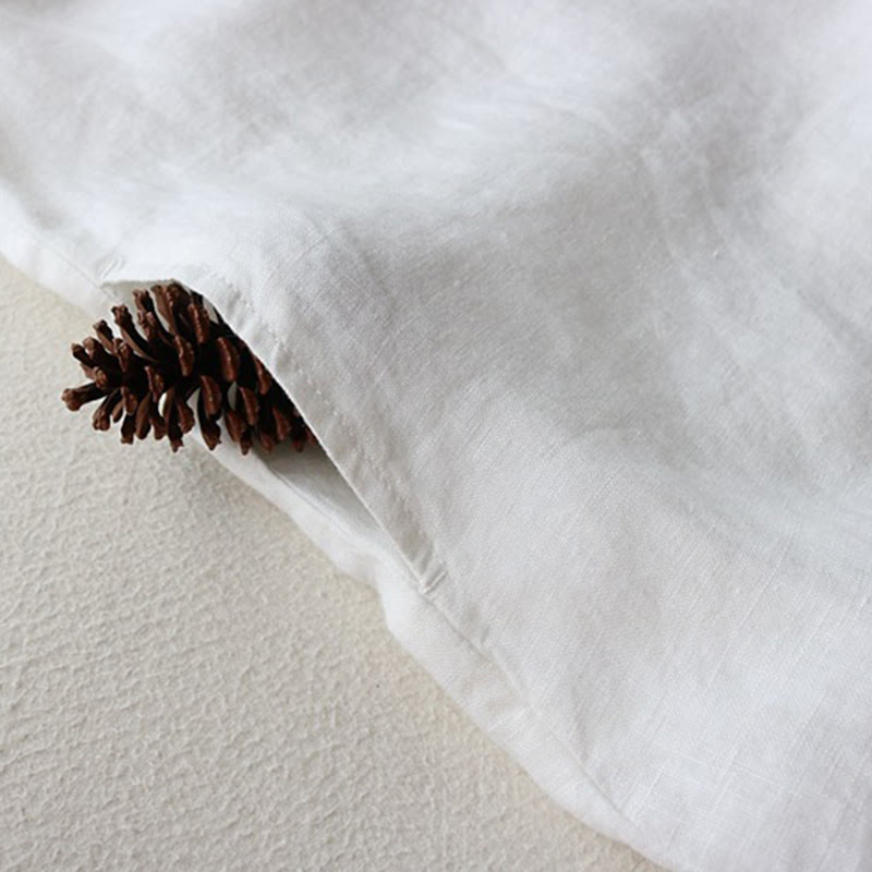 Buddha Stones Vestido midi de otoño para mujer con solapa, botones y mangas tres cuartos con bolsillos - image 9