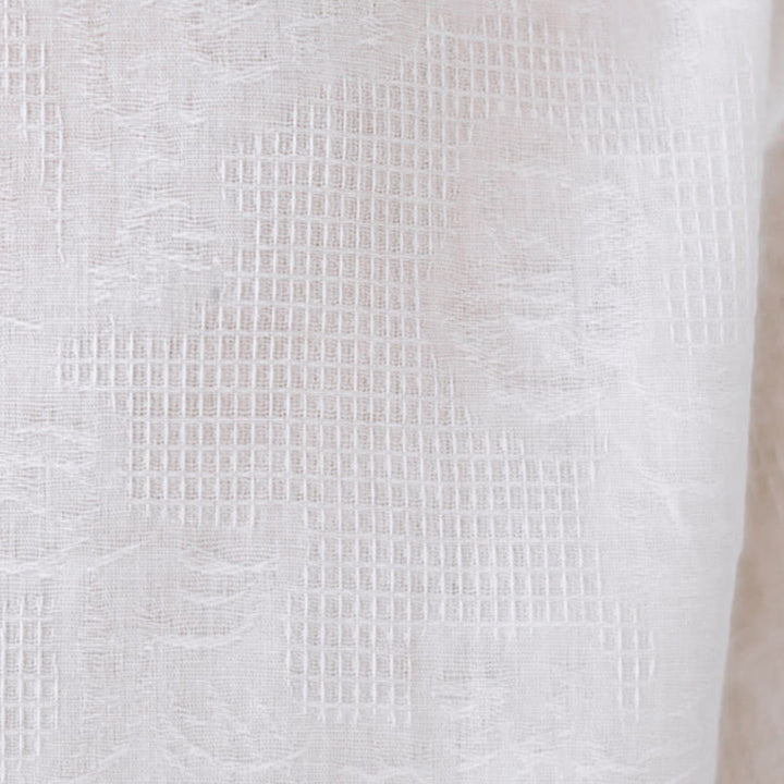 Camisa de algodón para mujer con diseño de Buddha Stones Jacquard, botones de rana, cuello alto, bordado, manga tres cuartos - image 24