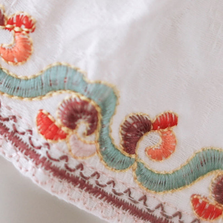 Camisa de algodón para mujer con diseño de Buddha Stones Jacquard, botones de rana, cuello alto, bordado, manga tres cuartos - image 23