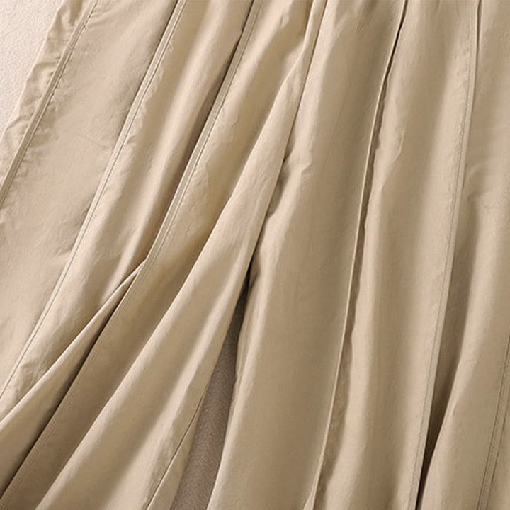 Buddha Stones Pantalones harén plisados de cintura alta para mujer, sencillos, de color puro y de verano, con bolsillos - image 16