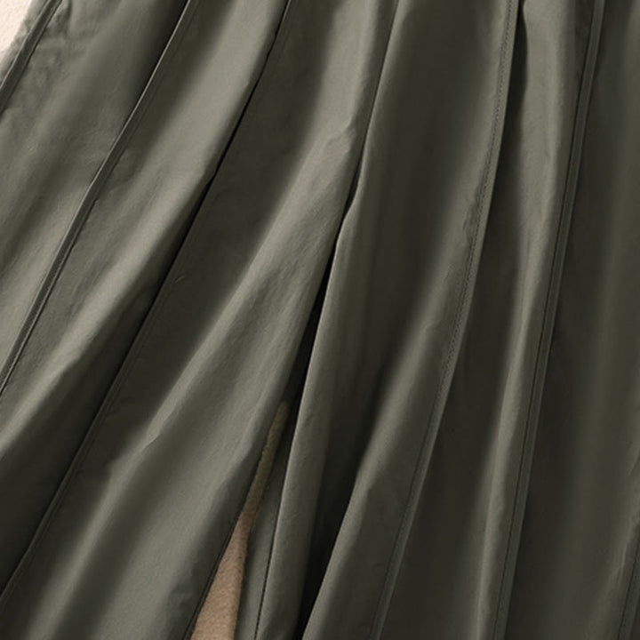 Buddha Stones Pantalones harén plisados de cintura alta para mujer, sencillos, de color puro y de verano, con bolsillos - image 7