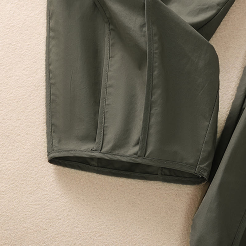 Buddha Stones Pantalones harén plisados de cintura alta para mujer, sencillos, de color puro y de verano, con bolsillos - image 8