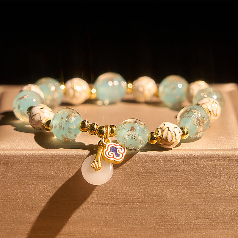Pulsera de bendiciones de cristal azul Liuli con Buddha Stones - image 1