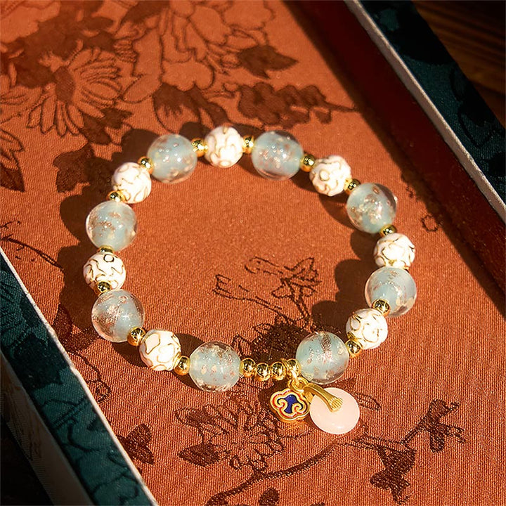 Pulsera de bendiciones de cristal azul Liuli con Buddha Stones - image 2
